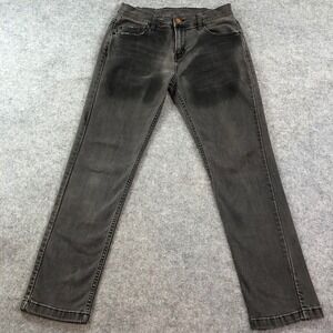 Mugsy Mens Jeans 30x29 Gray Slim Fit Stretch Faded Black Denim Charcoal Wash